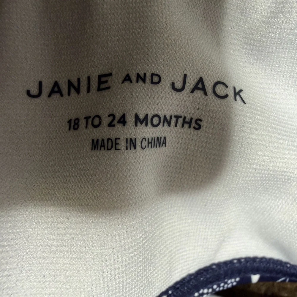 Janie and Jack Navy Floral Swimsuit 18-24 M